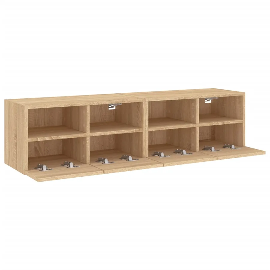 Meubles TV muraux 2 pcs chêne sonoma 60x30x30cm bois ingénierie - 7
