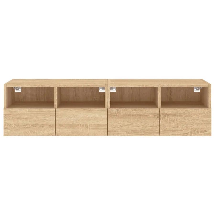 Meubles TV muraux 2 pcs chêne sonoma 60x30x30cm bois ingénierie - 8