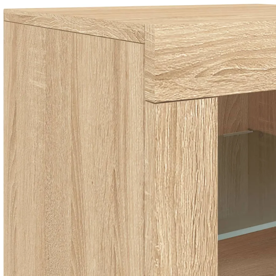 Buffet avec lumières LED chêne sonoma 283x37x67 cm - 11