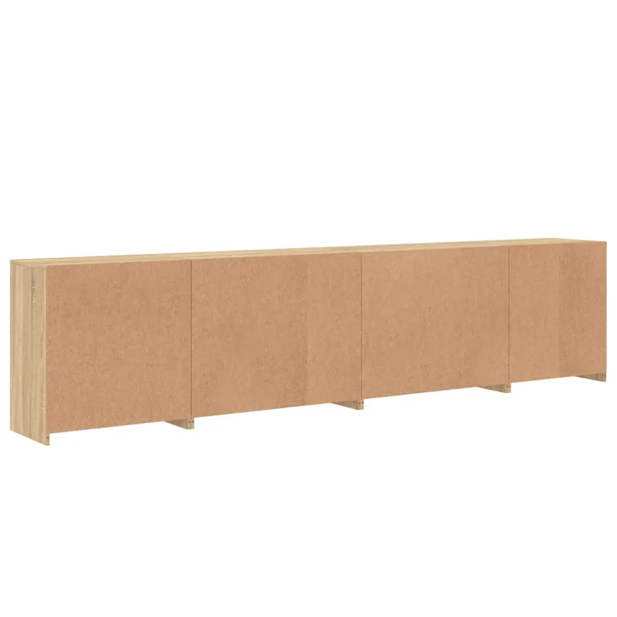 Buffet avec lumières LED chêne sonoma 283x37x67 cm - 9