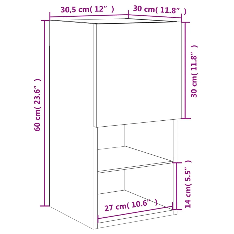Meubles TV avec lumières LED 2 pcs blanc 30,5x30x60 cm - 19