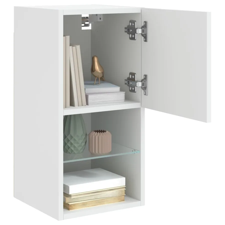 Meubles TV avec lumières LED 2 pcs blanc 30,5x30x60 cm - 5