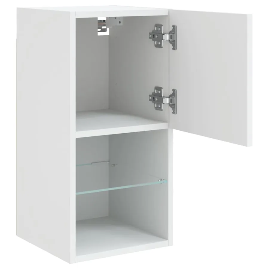 Meubles TV avec lumières LED 2 pcs blanc 30,5x30x60 cm - 8