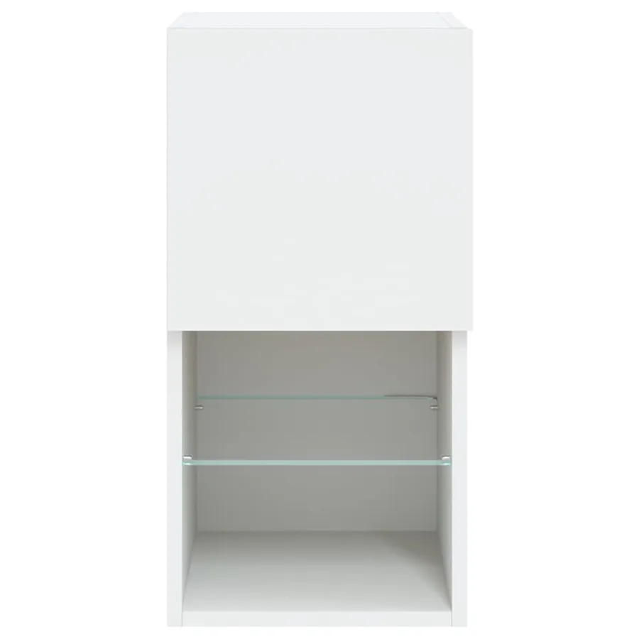 Meubles TV avec lumières LED 2 pcs blanc 30,5x30x60 cm - 9