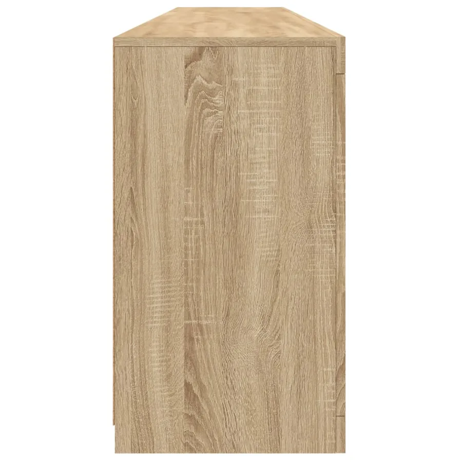Buffet avec lumières LED chêne sonoma 202x37x67 cm - 8