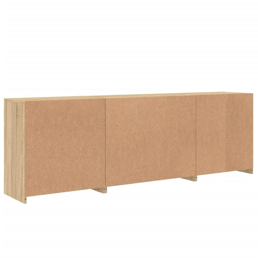 Buffet avec lumières LED chêne sonoma 202x37x67 cm - 9