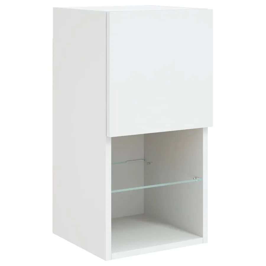 Meuble TV muraux 4 pcs avec lumières LED blanc - 9