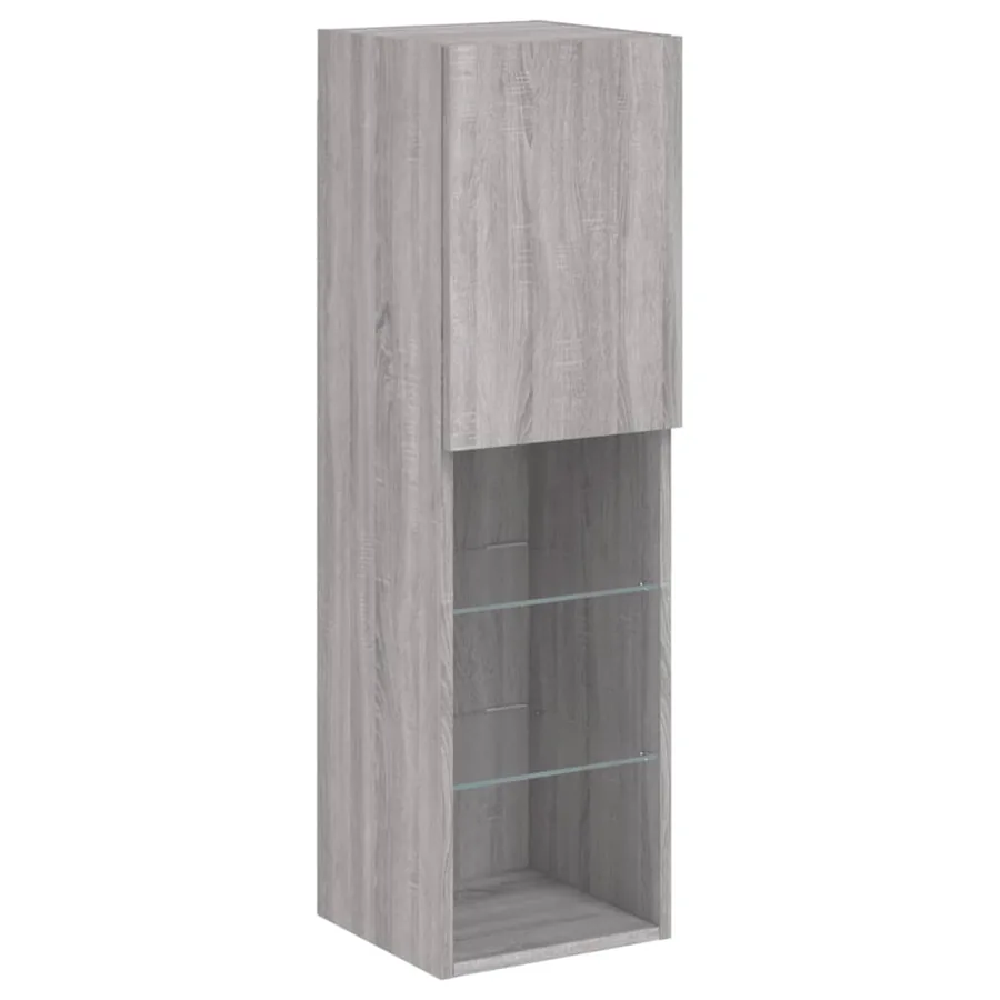 Unités murales TV avec LED 4 pcs gris sonoma bois d'ingénierie - 8
