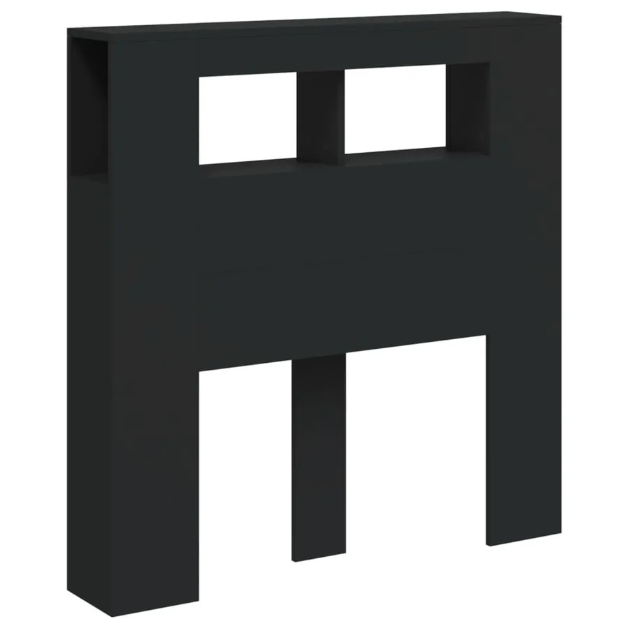 Tête de lit à LED noir 100x18,5x103,5 cm bois d'ingénierie - 4