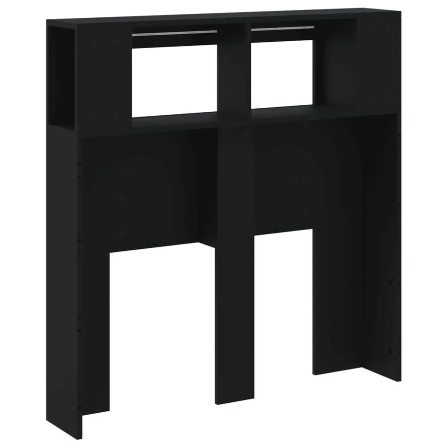 Tête de lit à LED noir 100x18,5x103,5 cm bois d'ingénierie - 6