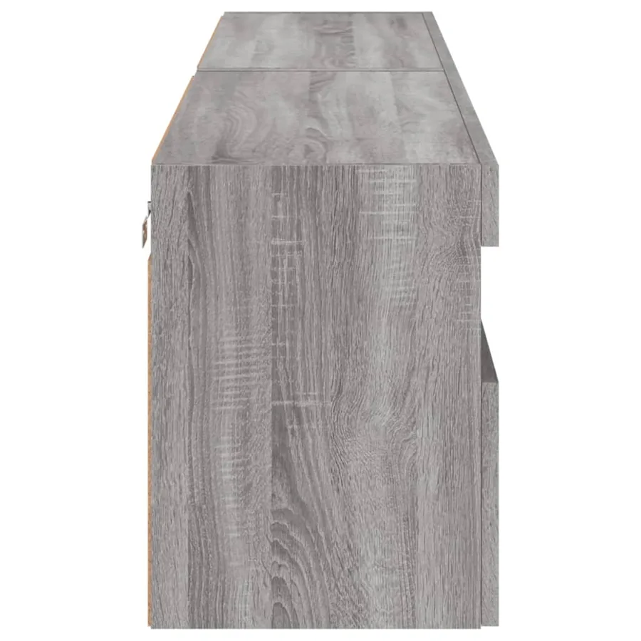 Meubles TV muraux et lumières LED 2pcs sonoma gris 80x30x40 cm - 9