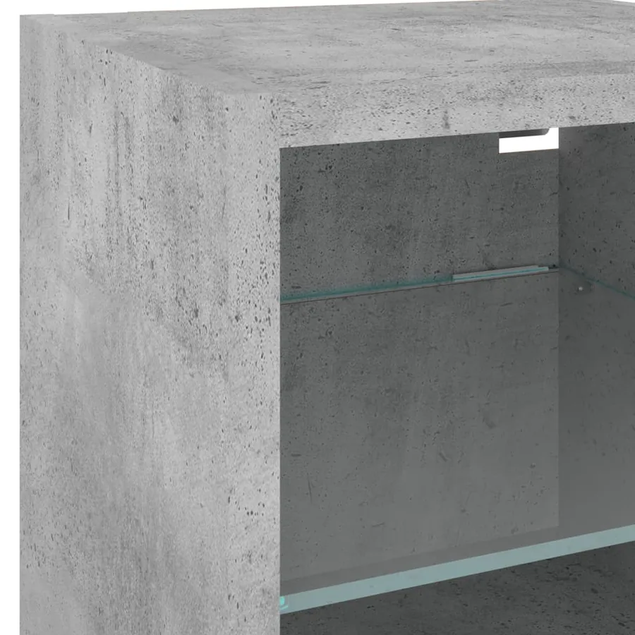 Unités murales TV avec LED 4 pcs gris béton bois d'ingénierie - 12