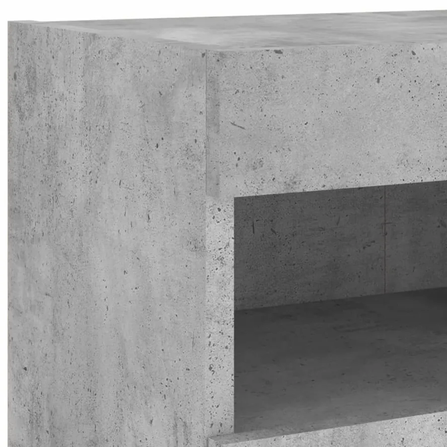 Unités murales TV avec LED 4 pcs gris béton bois d'ingénierie - 13