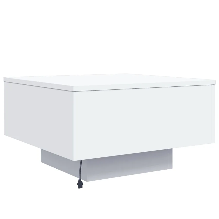 Table basse avec lumières LED blanc 55x55x31 cm - 9