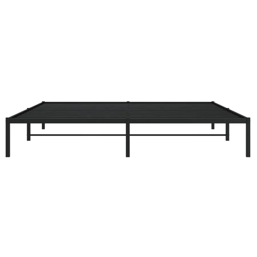 Cadre de lit métal sans matelas noir 200x200 cm - 5