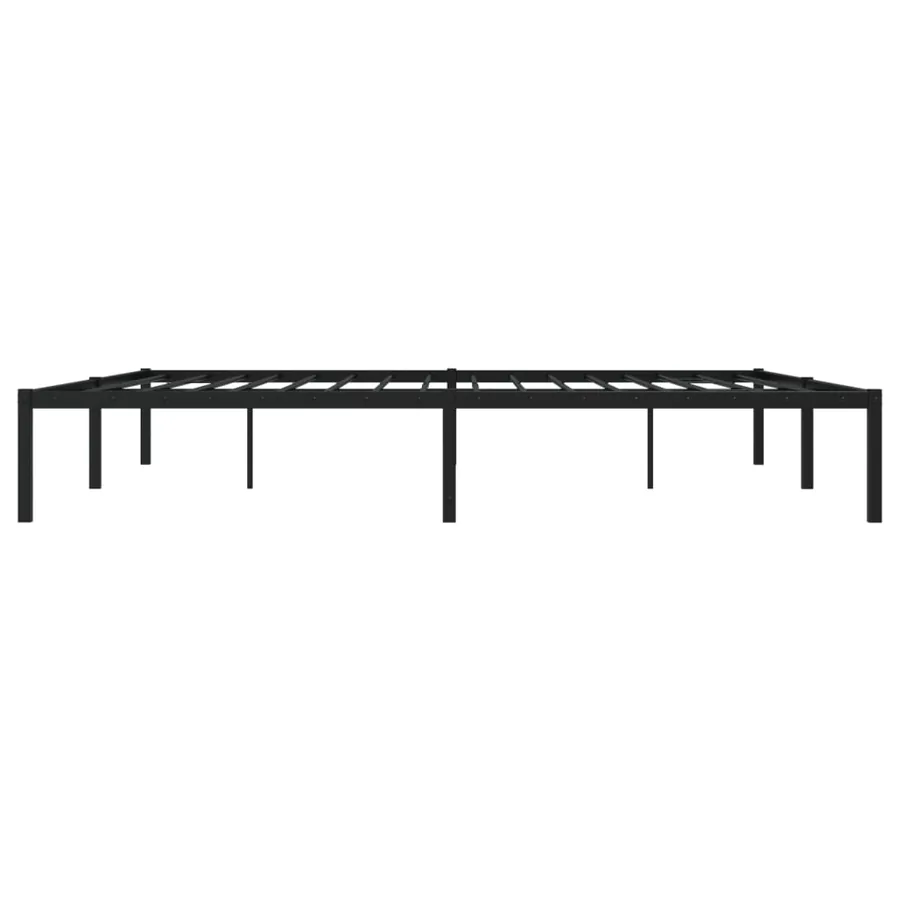 Cadre de lit métal sans matelas noir 200x200 cm - 6