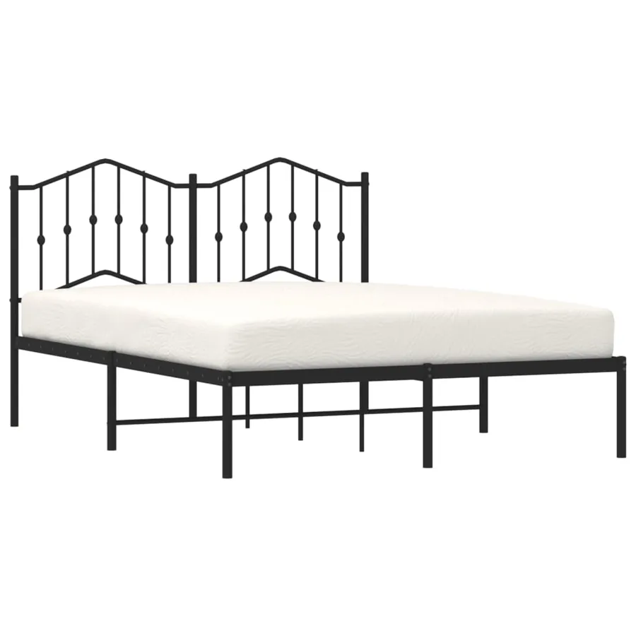 Cadre de lit métal sans matelas avec tête de lit noir 140x200cm - 3