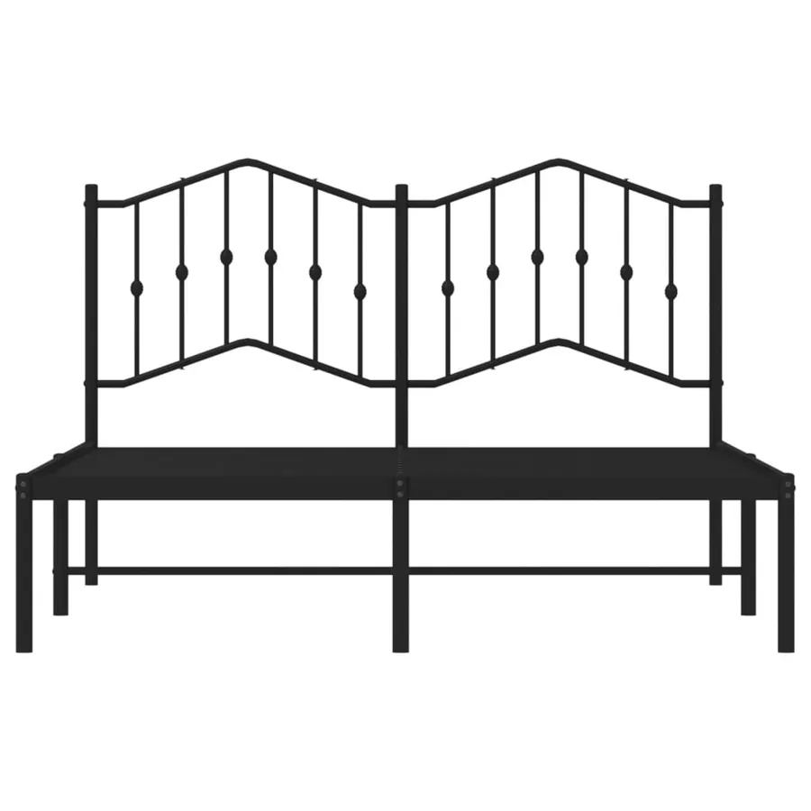 Cadre de lit métal sans matelas avec tête de lit noir 140x200cm - 5