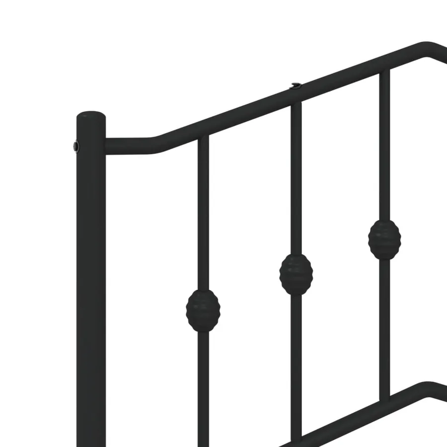 Cadre de lit métal sans matelas avec tête de lit noir 140x200cm - 8