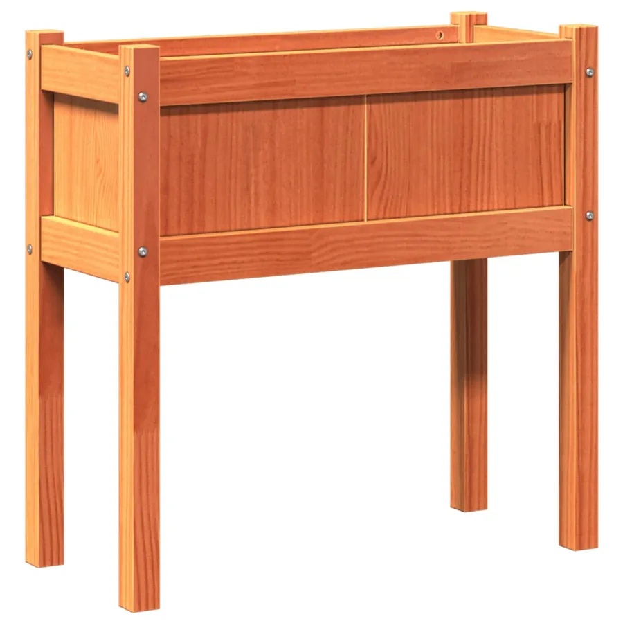 Jardinières et pieds cire marron 70x31x70 cm bois de pin massif - 2