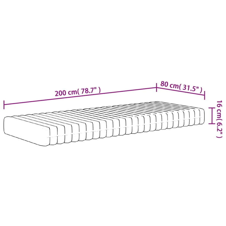 Matelas en mousse moyennement doux 80x200 cm - 9