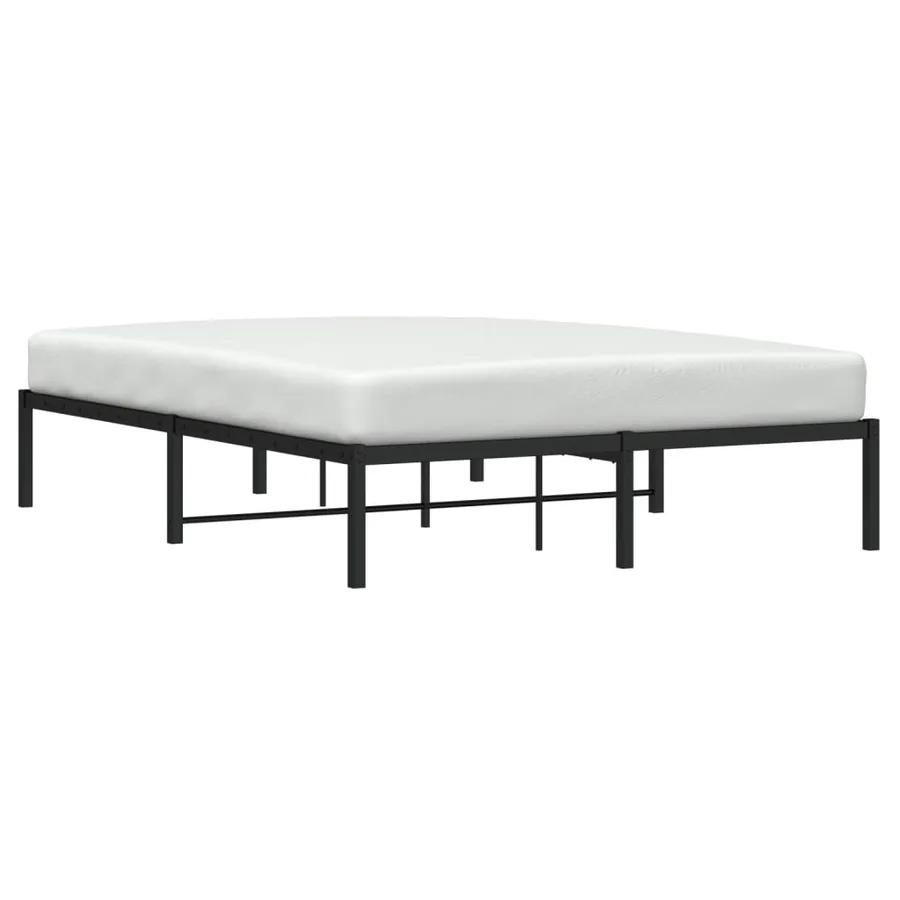 Cadre de lit métal sans matelas noir 140x190 cm - 3
