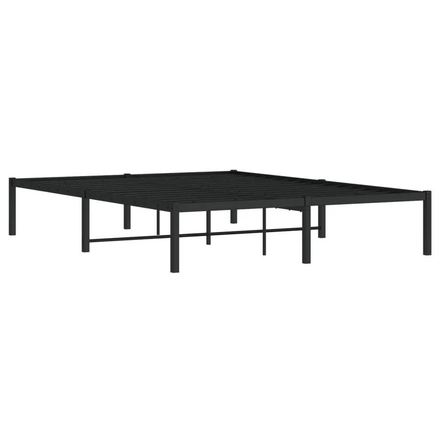 Cadre de lit métal sans matelas noir 140x190 cm - 4