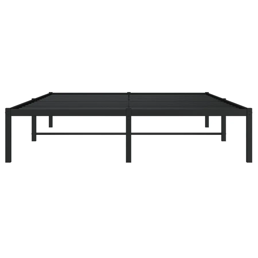 Cadre de lit métal sans matelas noir 140x190 cm - 5
