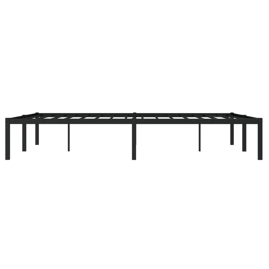 Cadre de lit métal sans matelas noir 140x190 cm - 6