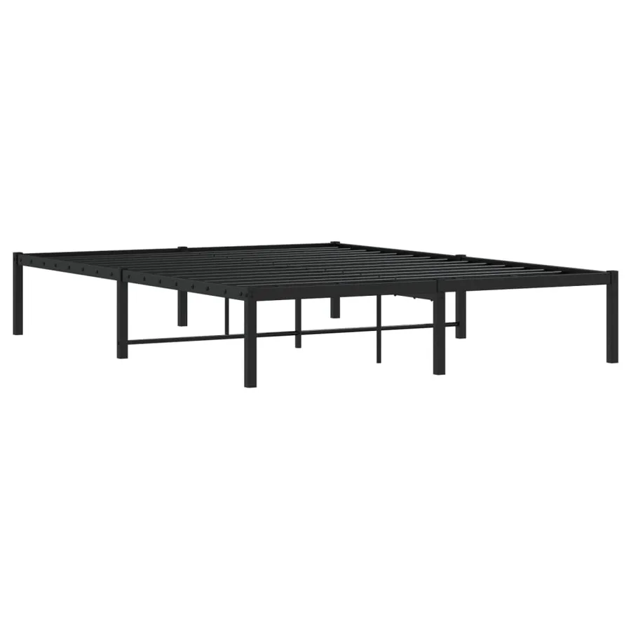 Cadre de lit métal sans matelas noir 140x190 cm - 7