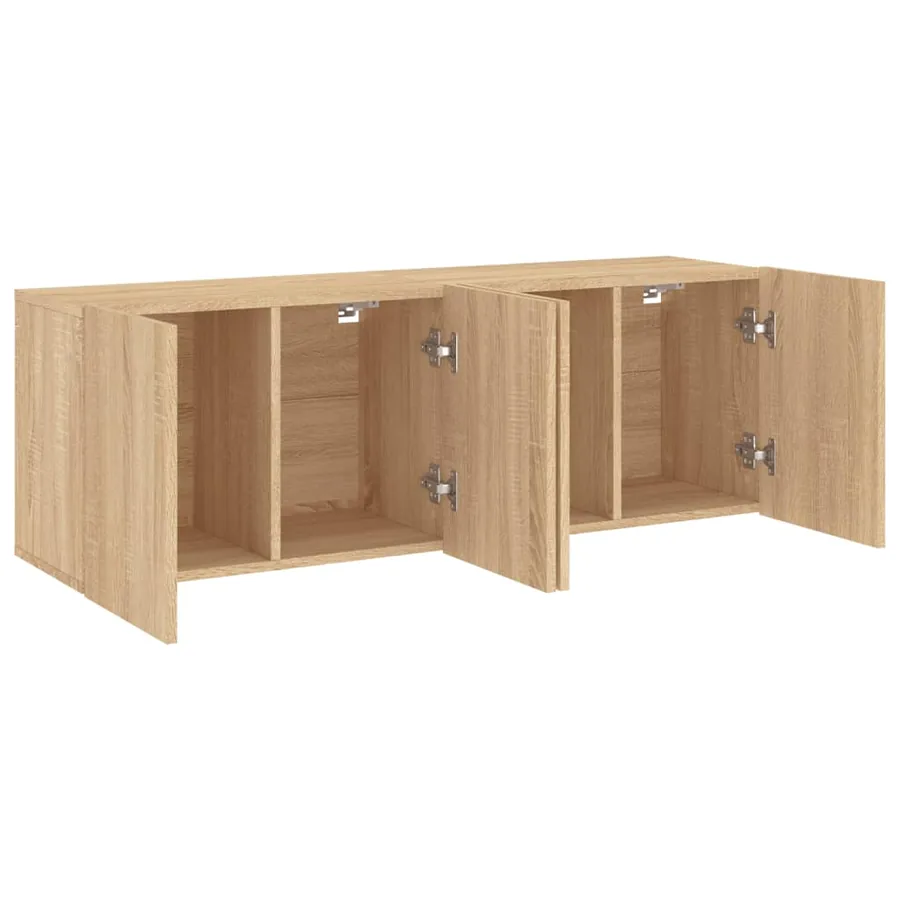 Meubles TV muraux 2 pcs chêne sonoma 60x30x41 cm - 6