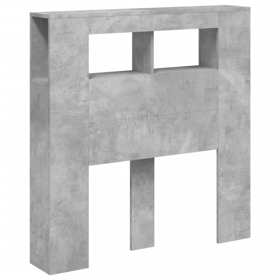Tête de lit à LED gris béton 100x18,5x103,5cm bois d'ingénierie - 4