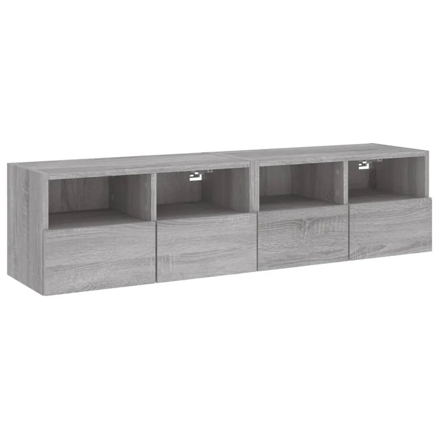 Meubles TV muraux 2pcs sonoma gris 60x30x30cm bois d'ingénierie - 2