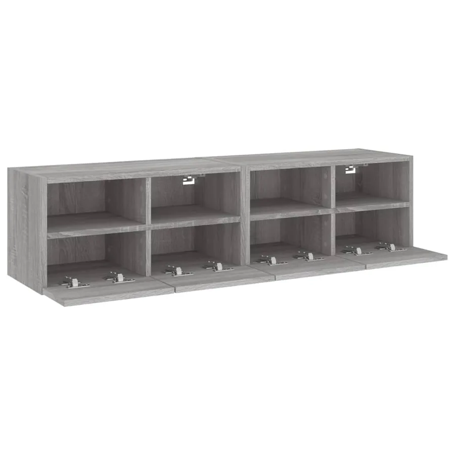 Meubles TV muraux 2pcs sonoma gris 60x30x30cm bois d'ingénierie - 7