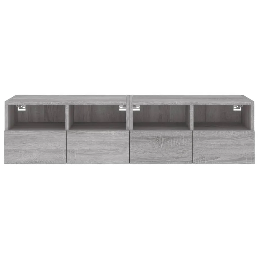 Meubles TV muraux 2pcs sonoma gris 60x30x30cm bois d'ingénierie - 8