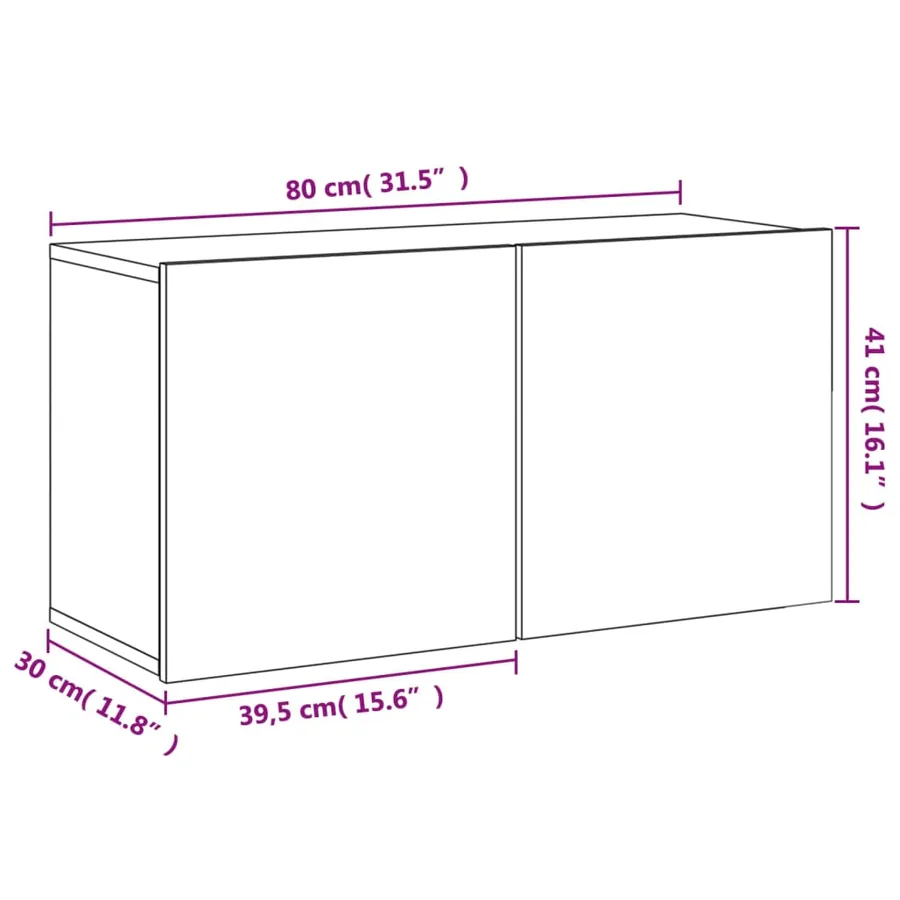 Meuble TV mural sonoma gris 80x30x41 cm - 13