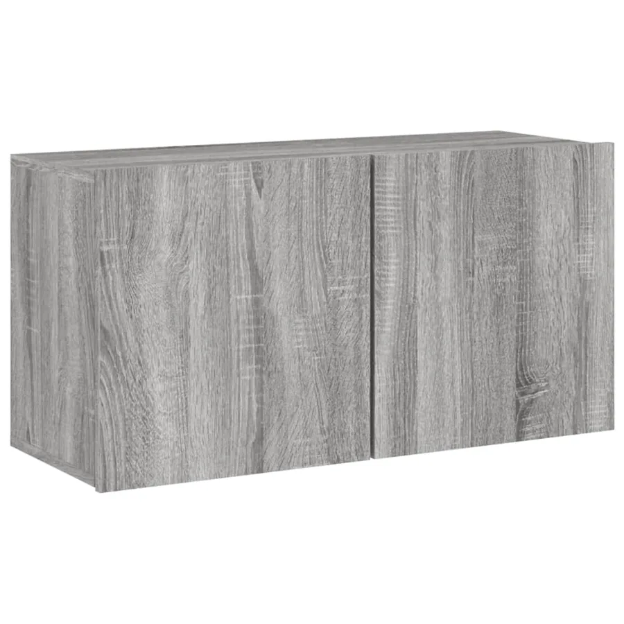 Meuble TV mural sonoma gris 80x30x41 cm - 2