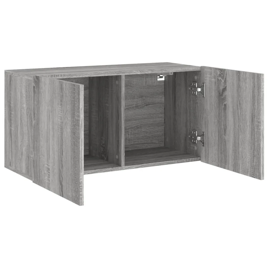 Meuble TV mural sonoma gris 80x30x41 cm - 5