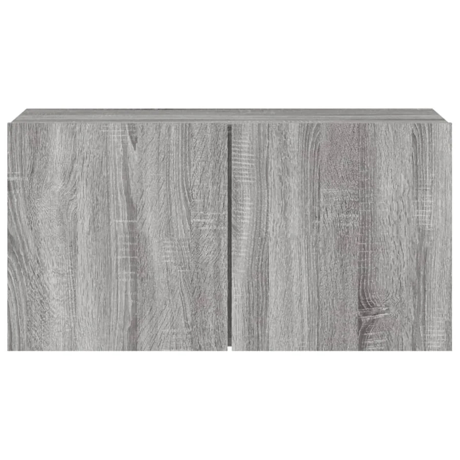 Meuble TV mural sonoma gris 80x30x41 cm - 6