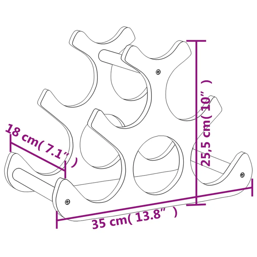 Casier à vin pour 6 bouteilles 35x18x25,5 cm bambou - 7