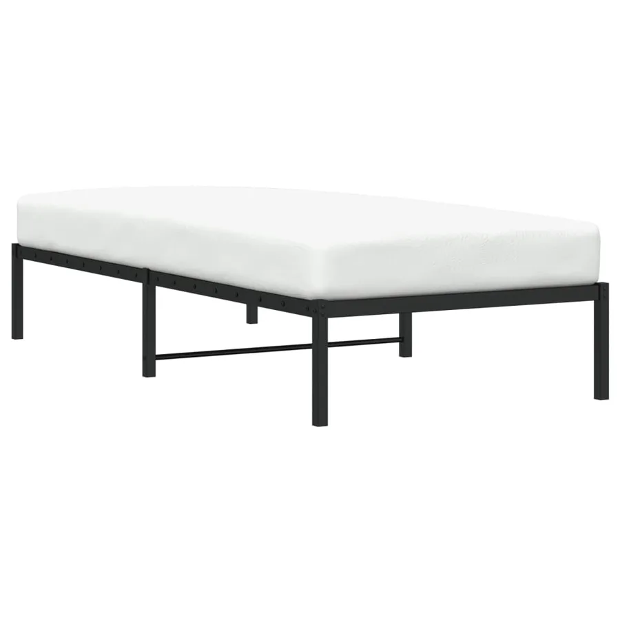 Cadre de lit métal sans matelas noir 90x200 cm - 3