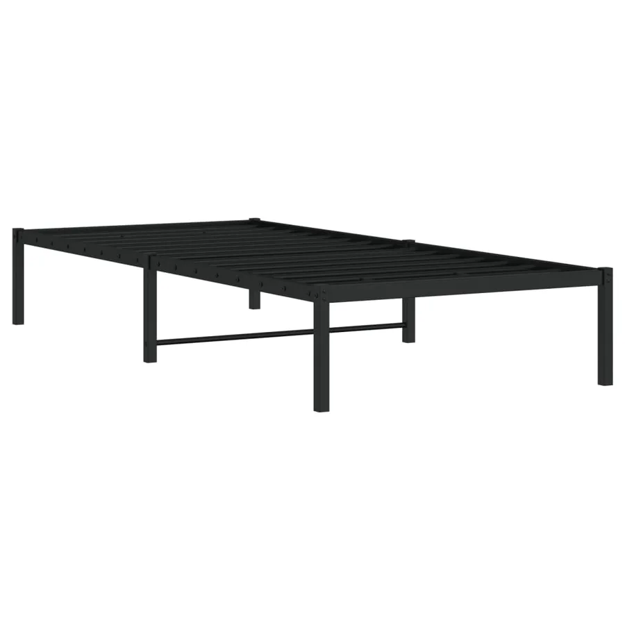 Cadre de lit métal sans matelas noir 90x200 cm - 4