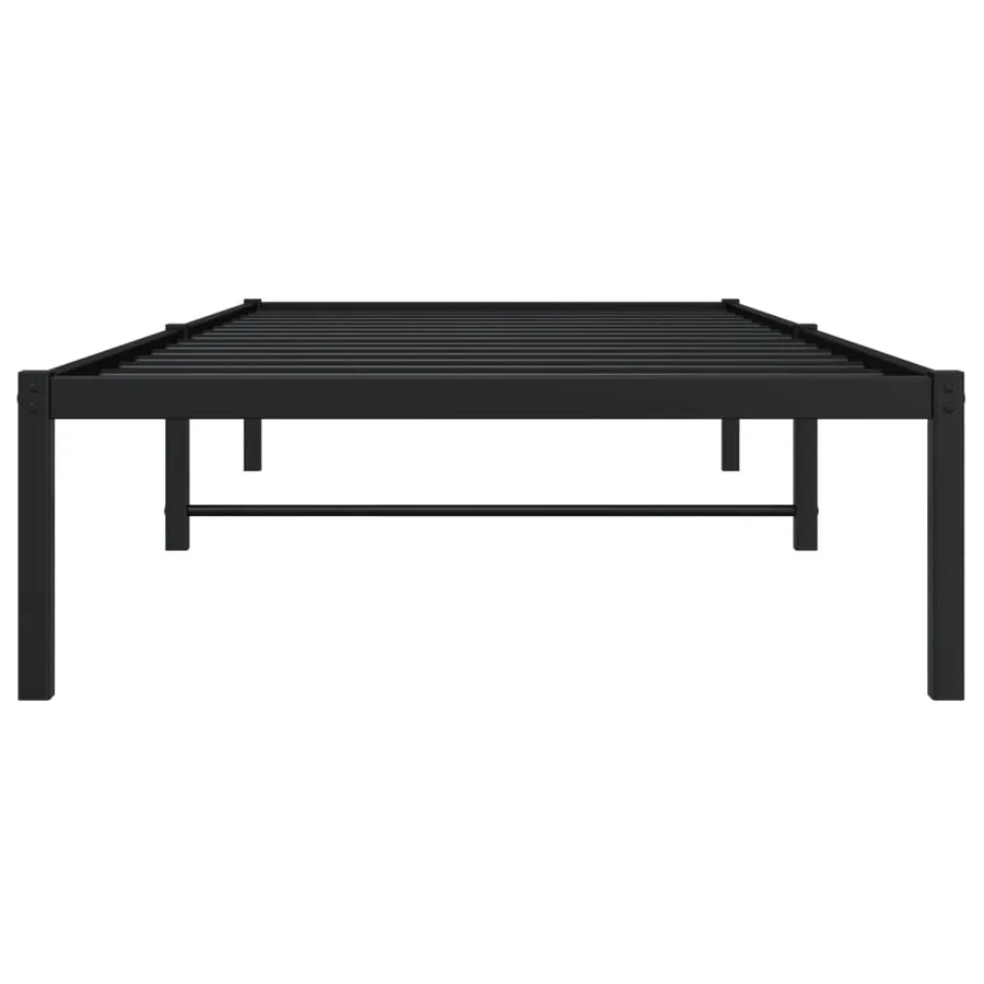 Cadre de lit métal sans matelas noir 90x200 cm - 5