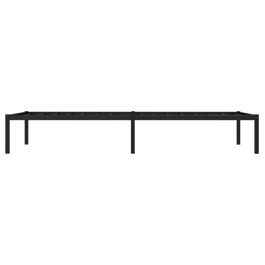 Cadre de lit métal sans matelas noir 90x200 cm - 6