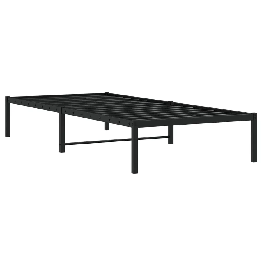 Cadre de lit métal sans matelas noir 90x200 cm - 7