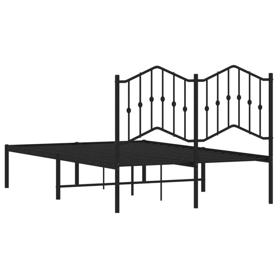 Cadre de lit métal sans matelas avec tête de lit noir 120x190cm - 7