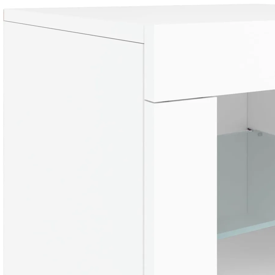 Buffet avec lumières LED blanc 162x37x67 cm - 11