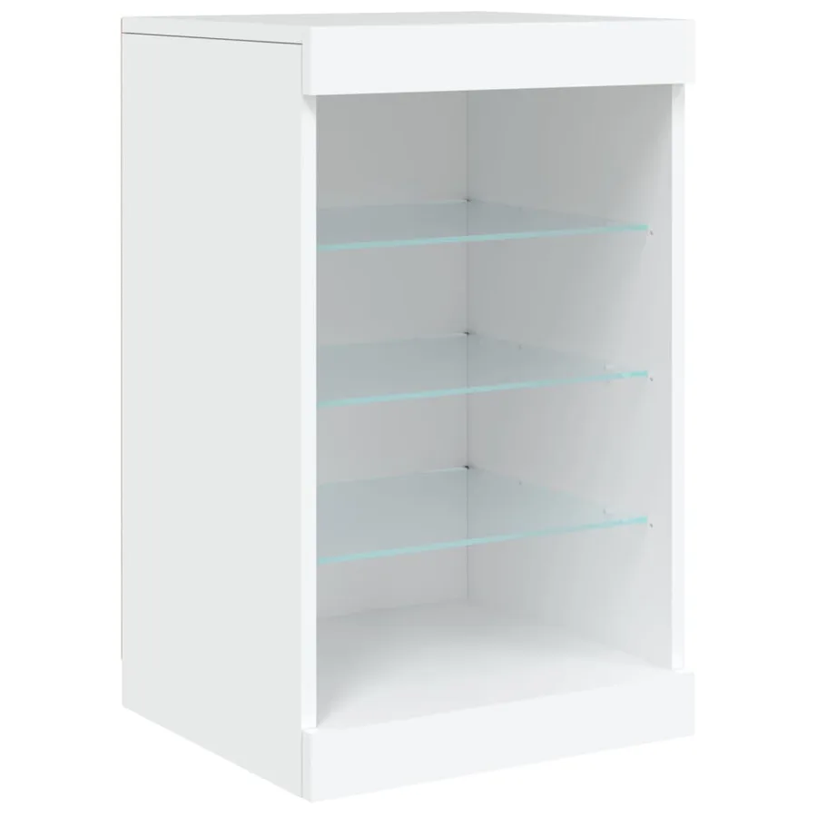 Buffet avec lumières LED blanc 162x37x67 cm - 12