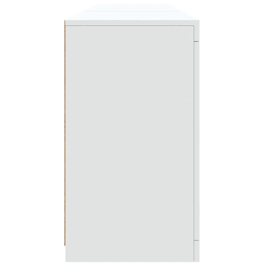 Buffet avec lumières LED blanc 162x37x67 cm - 8