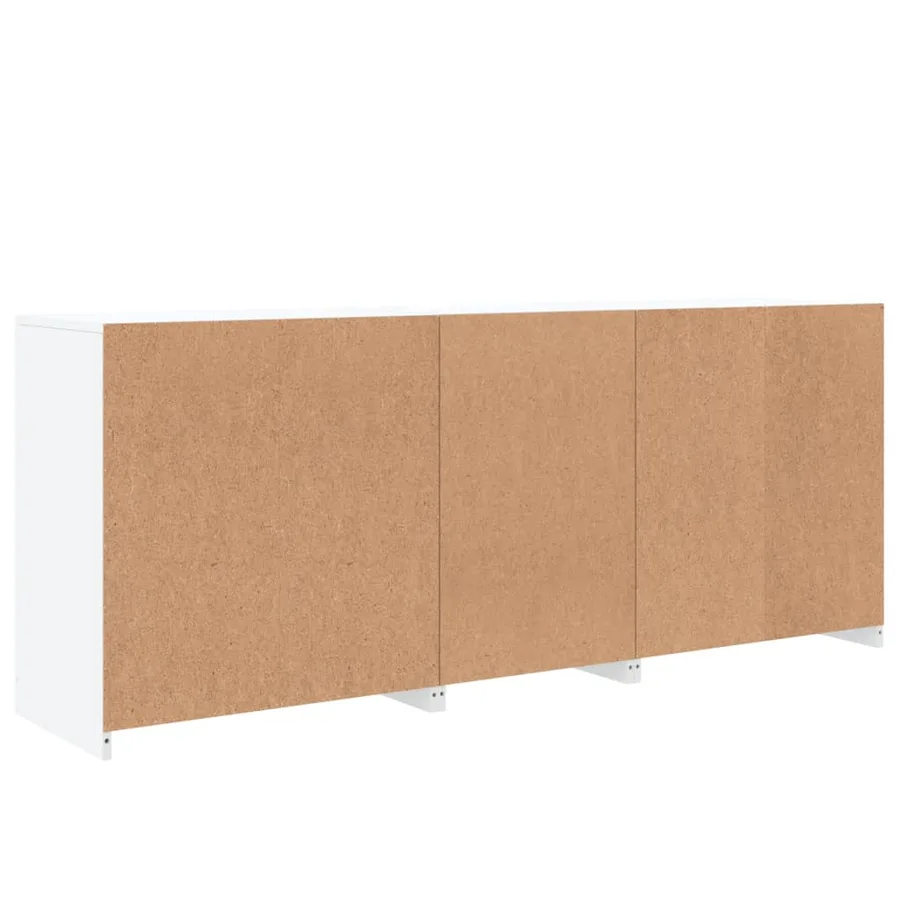 Buffet avec lumières LED blanc 162x37x67 cm - 9